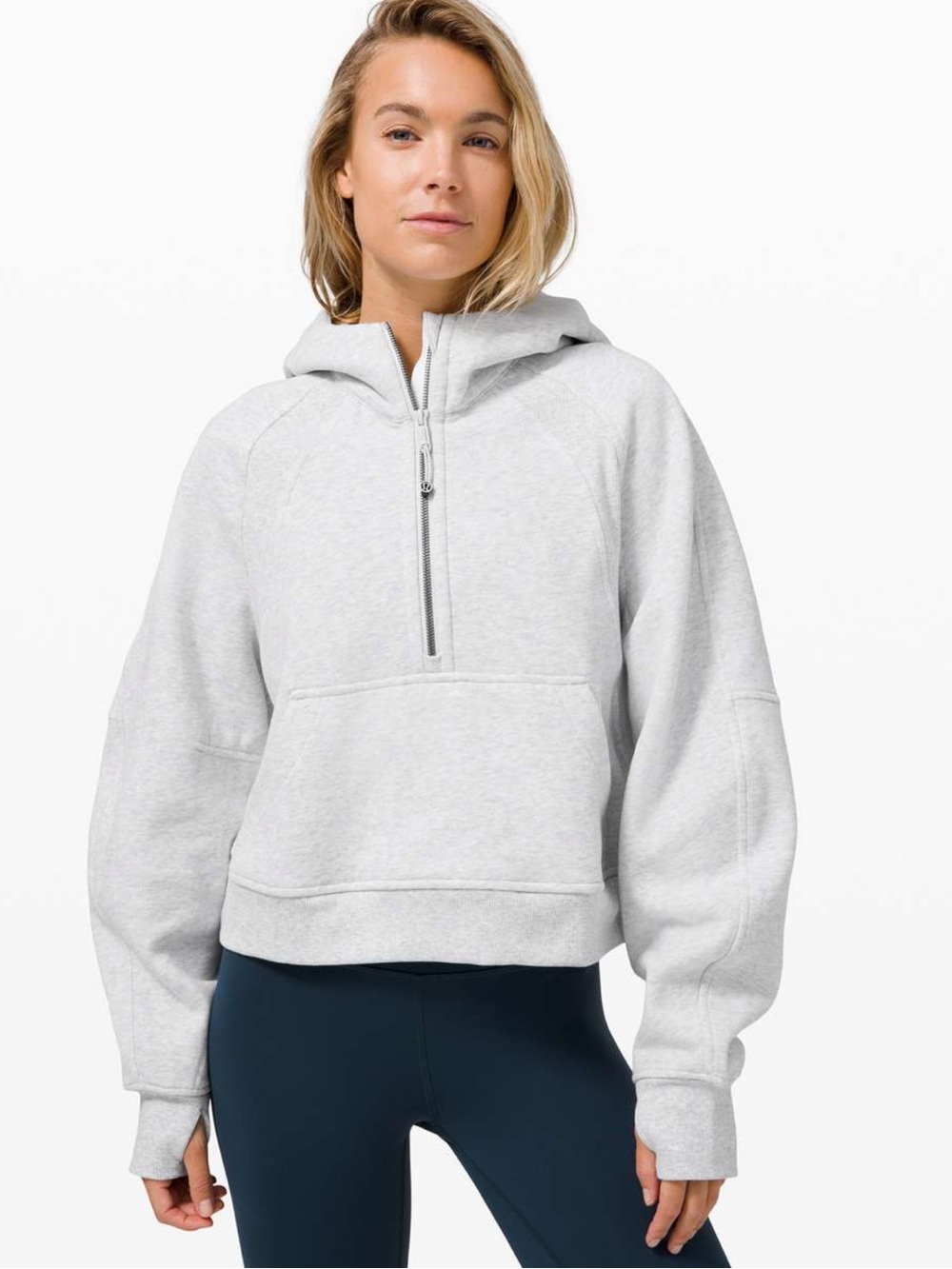 Lululemon Scuba Oversized 1/2 Zip Hoodie
Heathered Core Ultra Light Grey Sz M/L
